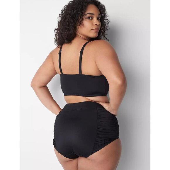 Lane Bryant Cacique No Wire Halter Bikini Swim Top 30 - Picture 2 of 5